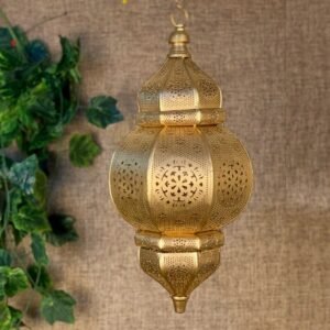 Golden Moroccan Hanging Lantern – Decorative Candle Holder for Home & Festive Decor || Moroccan Lantern || Diwali Decor