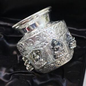kalash || Lakshmi Ganesh Silver Plated Kalash || German Silver Pooja Pot