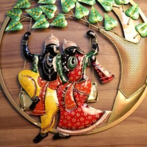 Large Iron Radha Krishna Swing Wall Art (22 Inch) | Divine Home Decor & Auspicious Gift