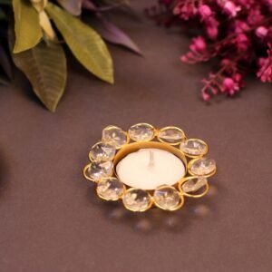 Crystal Round T- Light Holder