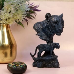 Black Panther Resin Statue – 9 ′′ Iron-Finish Animal Sculpture Decor