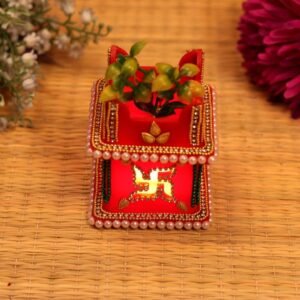 Handcrafted LED Swastik Votive Holder (3 Inch) | Auspicious Diwali Decor