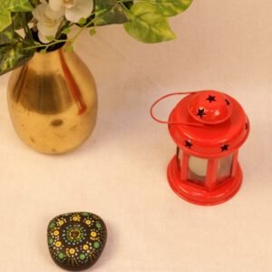 Red Iron Decorative Lantern – Festive Candle Holder for Home & Garden Decor