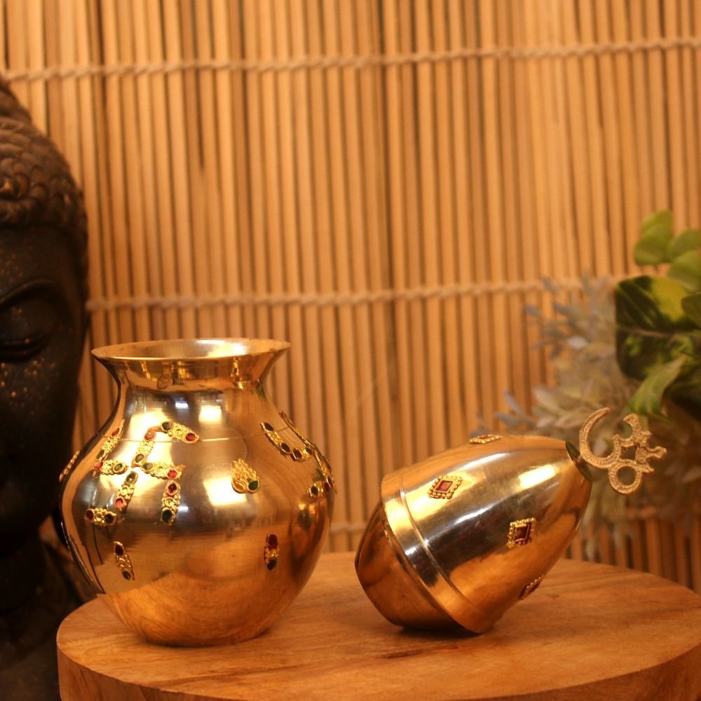 Auspicious Metal Swastik Kalash - Image 4