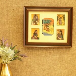 Wooden Miniature Art Collage – 15.5  ′′   Traditional Framed Wall Decor