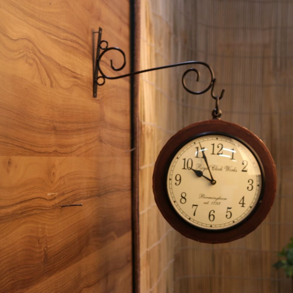Wooden Railway Station Clock