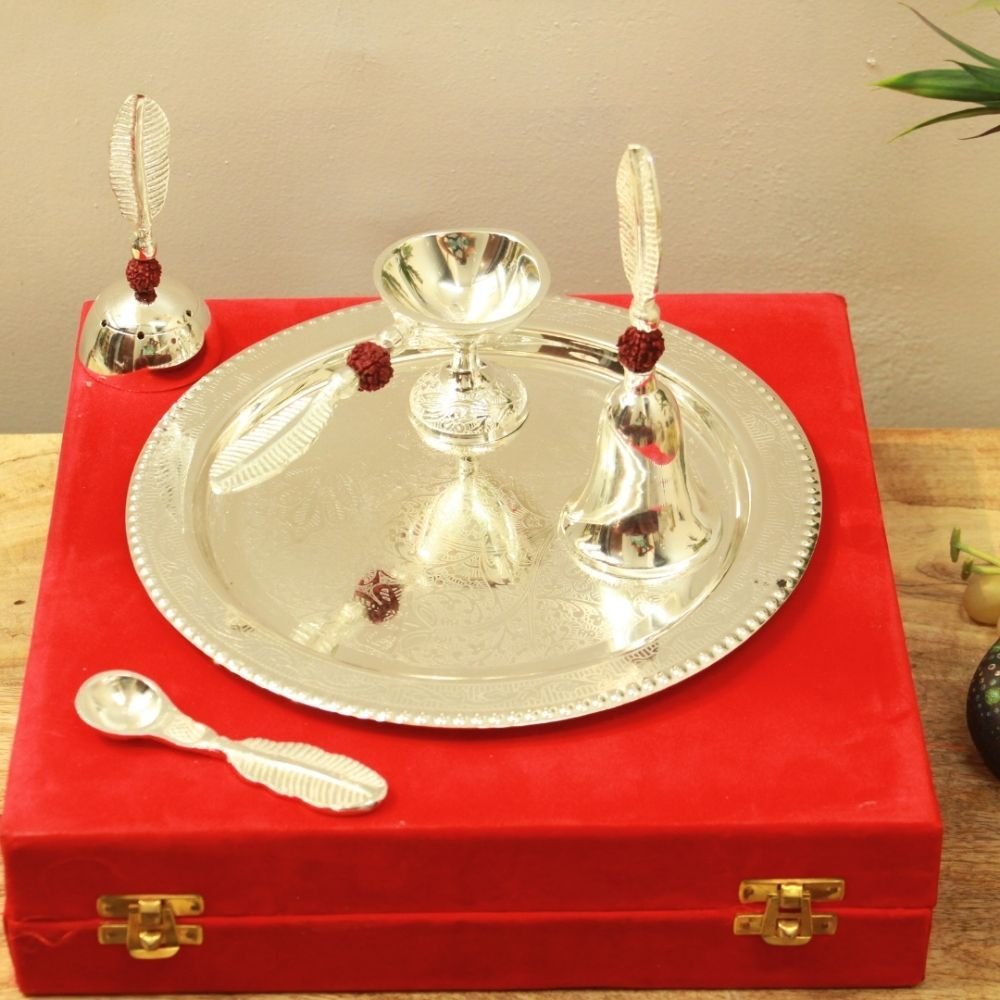 Silver Pooja Thali Set - Image 5