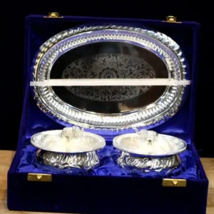 2 Elephant Bowl & Tray With Box