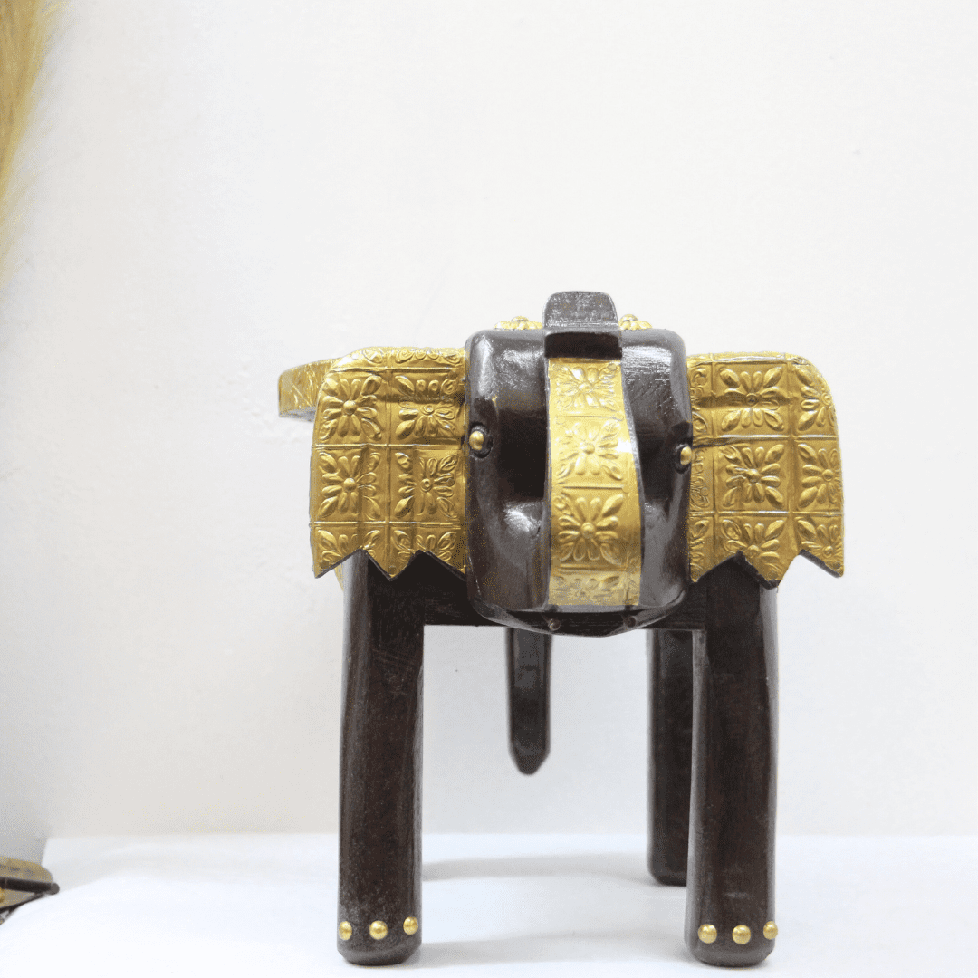 Brass Elephant Stool 8'' - Image 2