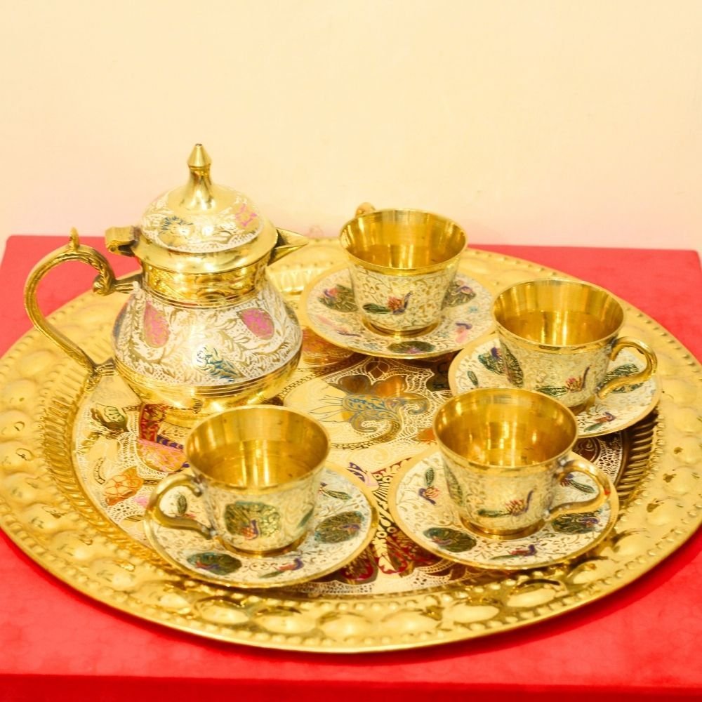 Brass Tea/Cup Set With Box - Image 2
