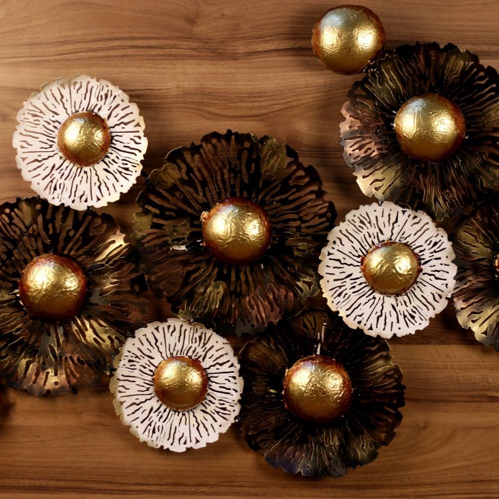 Golden Floral Iron Wall Art - Image 3