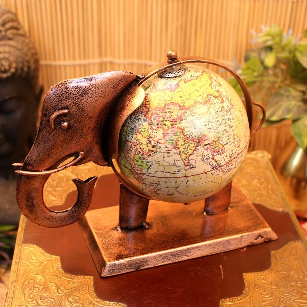 IRON DECORATIVE ELEPHANT GLOBE (S) 35U - Image 2