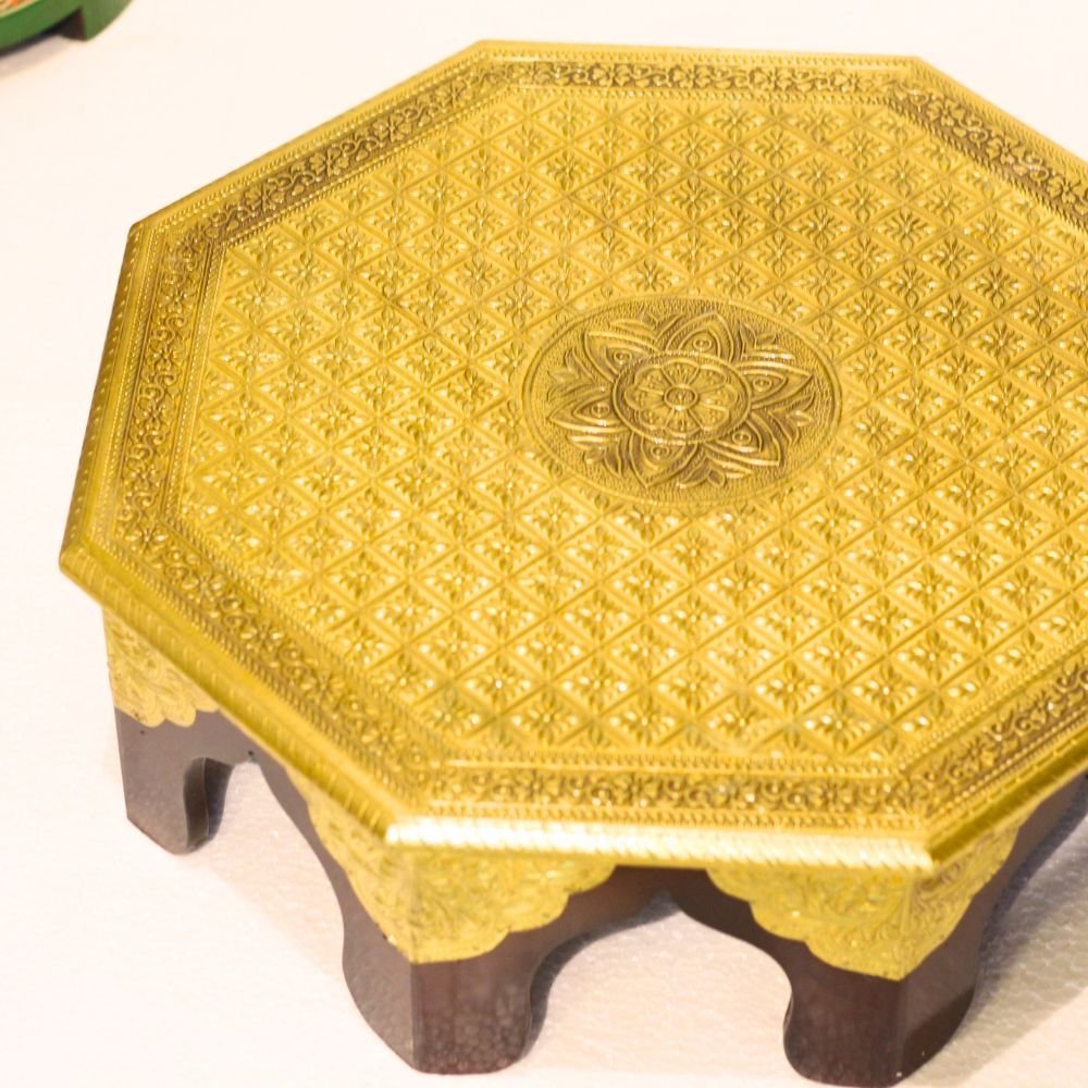 Brass Octornal Chowki 24x24x6 - Image 4