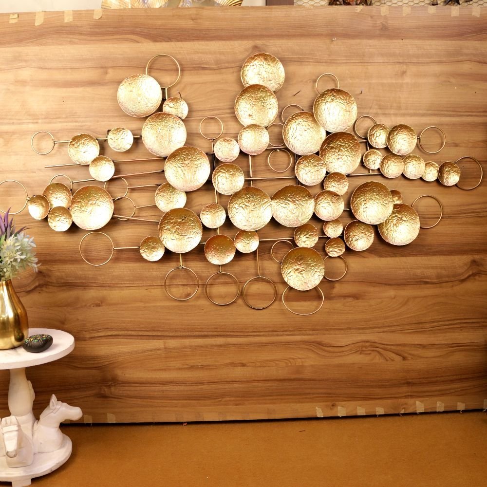 Extra-Large Golden Abstract Circles Iron Wall Art | Modern Luxury Decor - Image 2