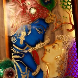 Extra-Tall Iron Decorative Wall Hanging Murli Manohar (Radha-Krishna) | 53-Inch Spiritual Decor