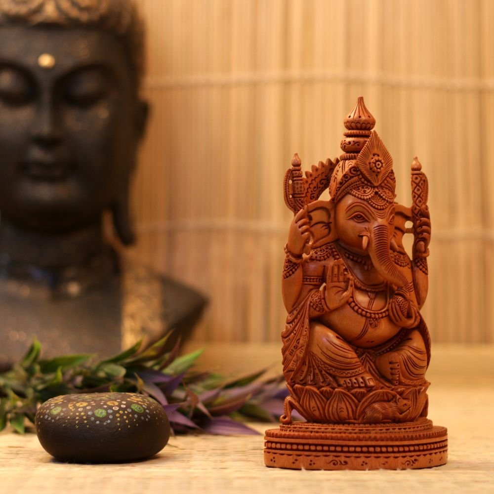 Wooden Handicraft Shesham Ganesh Ji - Image 3