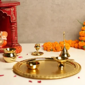 Brass Pooja Thali | Golden Pooja Thali Set | Complete Prayer Essentials | Upto 40% off