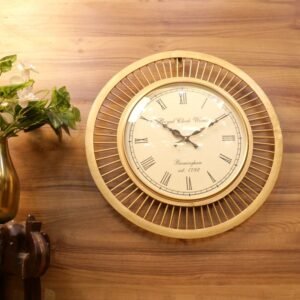 Wooden Wall Clock with Intricate Design