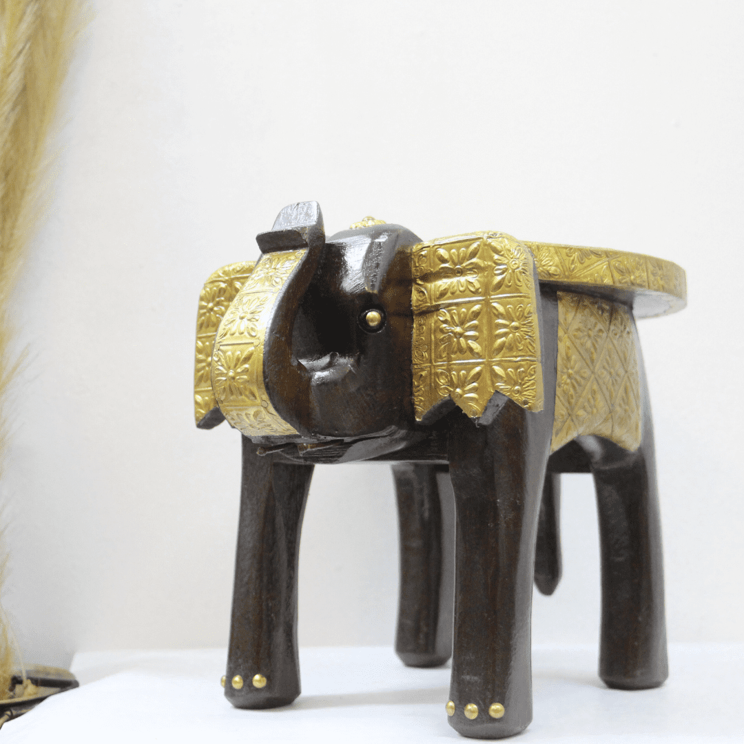Brass Elephant Stool 8'' - Image 3
