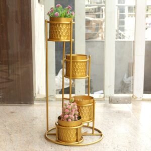 Golden Metal 3-Tier Plant Stand