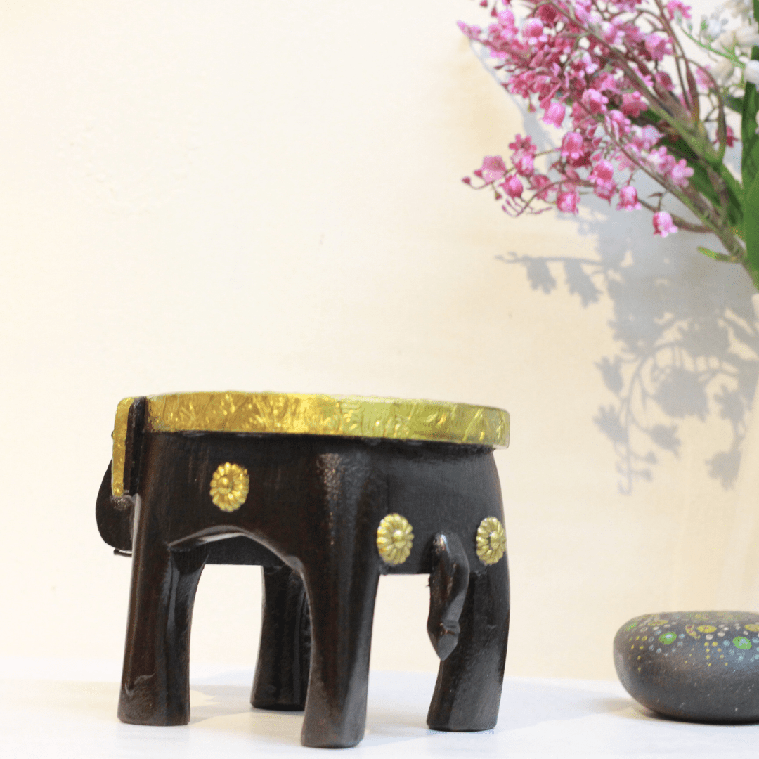 Brass Elephant Stool 4'' - Image 3