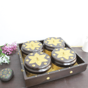 Brass 4 Bowl Dryfruit Box Big