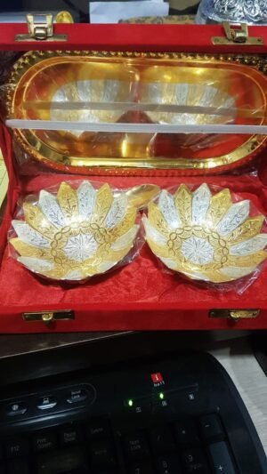 Brass Capsule thali and bowl Set
