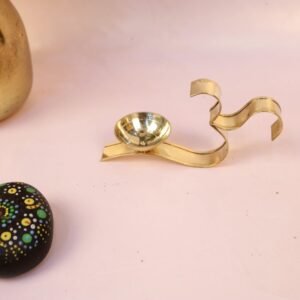 Om Diya | Designer Brass Oil Lamp (Diya) | Abstract Swan-Shape Puja Accessory | Religious giveaway