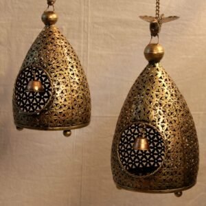 Handcrafted Tea Light Holder || Antique Hanging Bell Lantern || Festive Decor