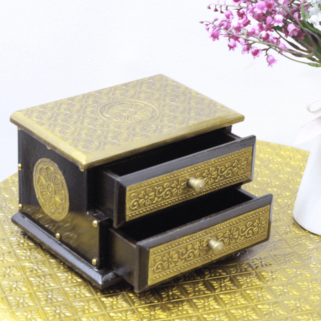 Brass Step Box 2 Drawer - Image 5
