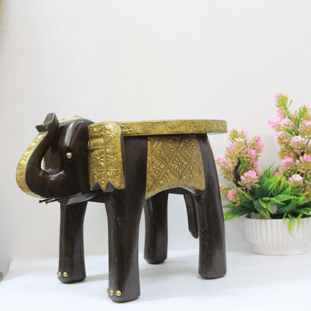 Brass Elephant Stool 8'' - Image 5
