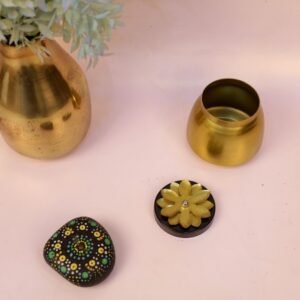 Antique Iron Incense Burner & Dhuni Holder Set (4 Inch) | Rustic Puja Accent