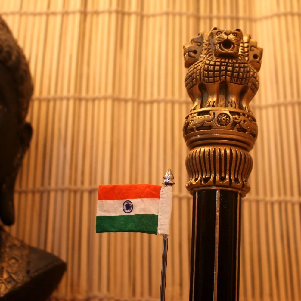 Wooden Ashok Pillar With Flag 12 INCH - Image 4