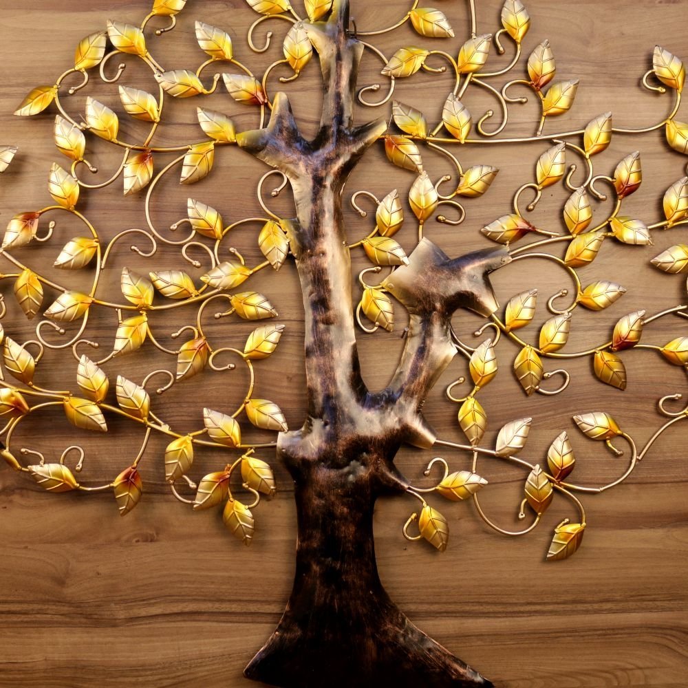 Large Golden Iron Tree Wall Art | Prosperity & Growth Decor - Image 2