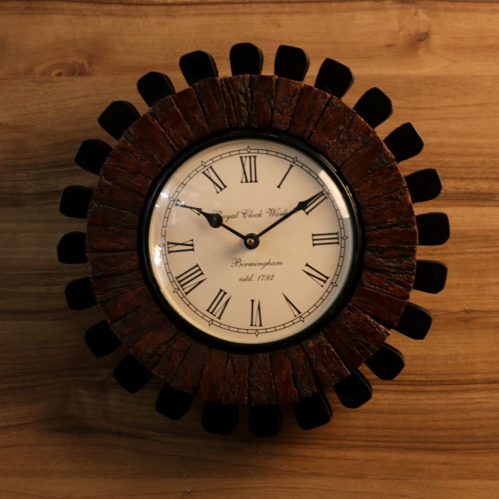 Wooden Wall Clock with Intricate Design - Image 2