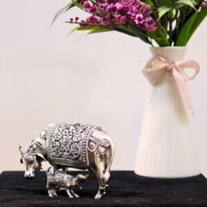 Brass Kamadhenu Cow and Calf Idol | Divine God Idols for Home Temple & Diwali Gift
