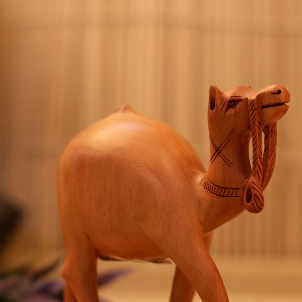 Handcrafted Wooden Camel Figurine - Image 2