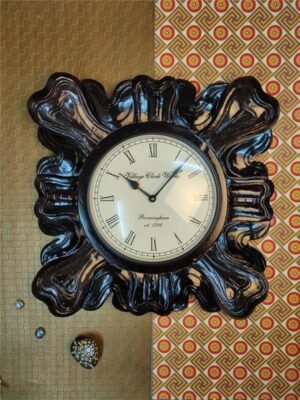 Wooden Floral Wall Clock