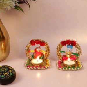 Handicraft Puppet Tea Light Holders – 3.5  ′′   Set of 2 for Diwali Festive Decor