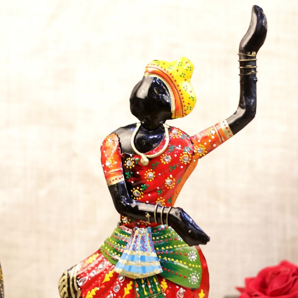 IRON PAINTED KATHAK Dancer Figurines S/2 - Image 2