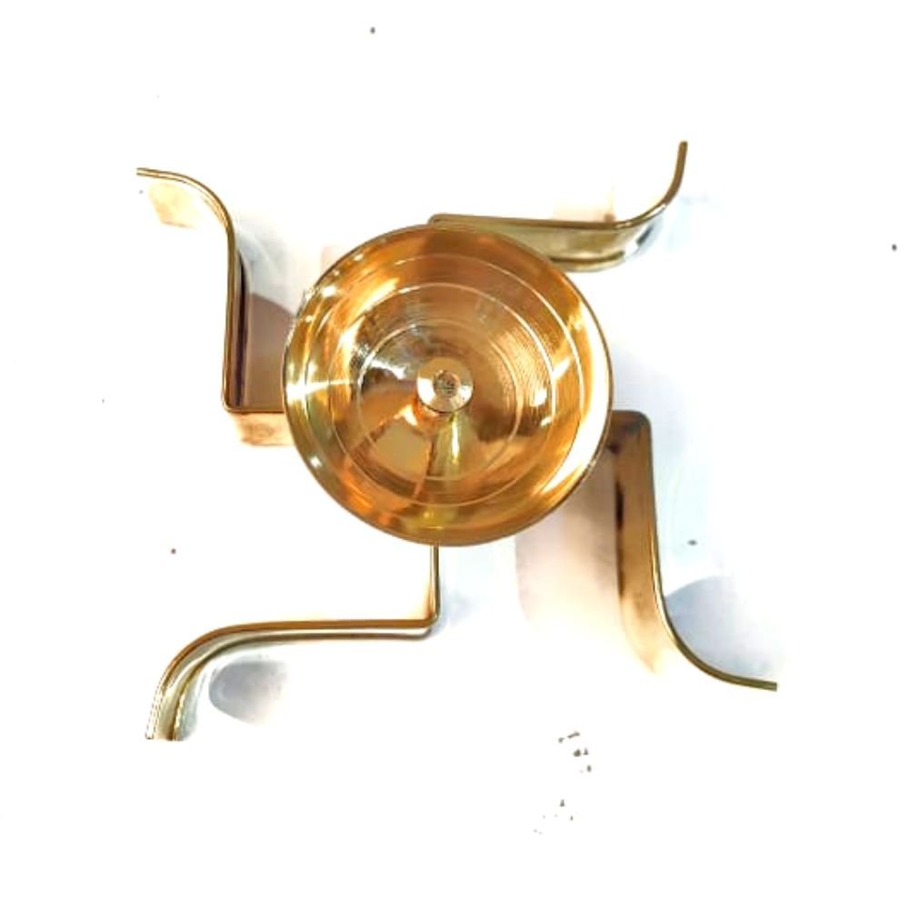 Swastika Diya |Auspicious Brass Swastik Diya Oil Lamp | Traditional Puja Accessory - Image 2