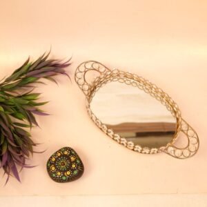 CRYSTAL ROUND HANDLE TRAY