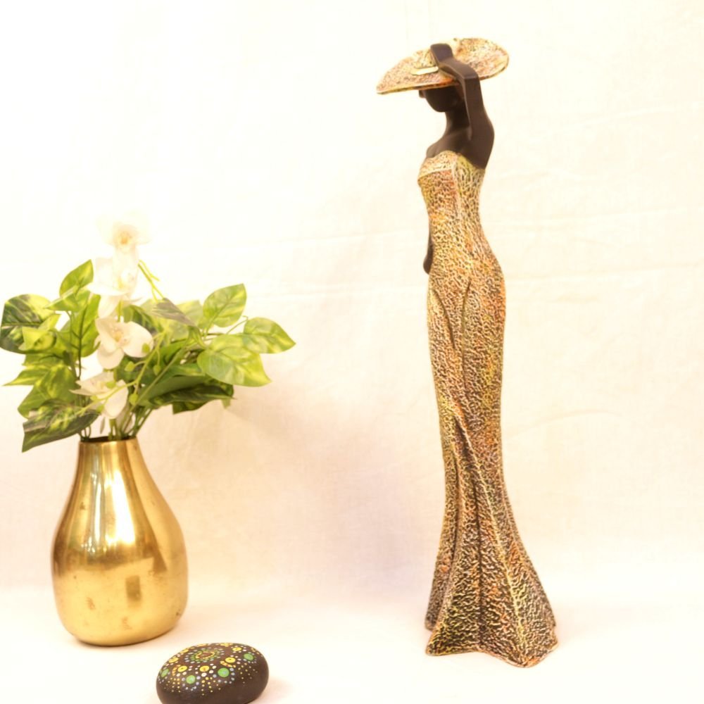 Tall African Style Resin Figurine - 19 ′′ Elegant Sculpture for Home Decor - Image 3