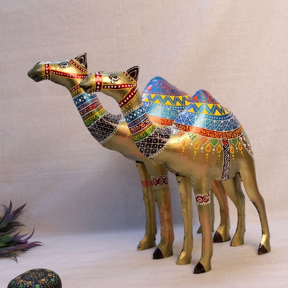 IRON PAINTED CAMEL LARGE SET OF 2 - Image 4