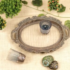 METAL & FIBER OVAL SERVING TRAY