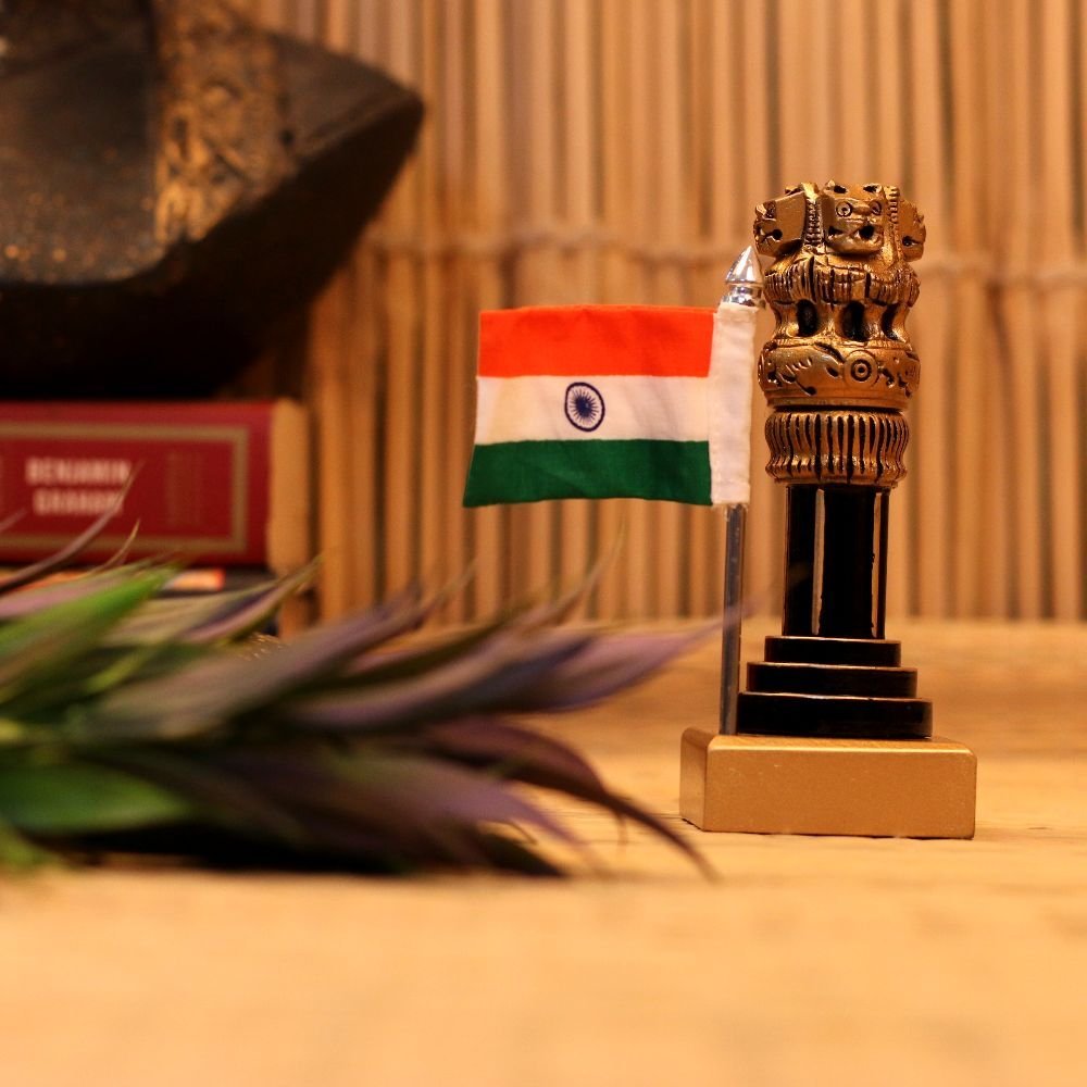 Wooden Ashok Pillar With Flag 4 inch - Image 5