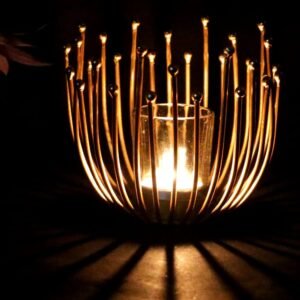 Wire Glass Tea light Holder