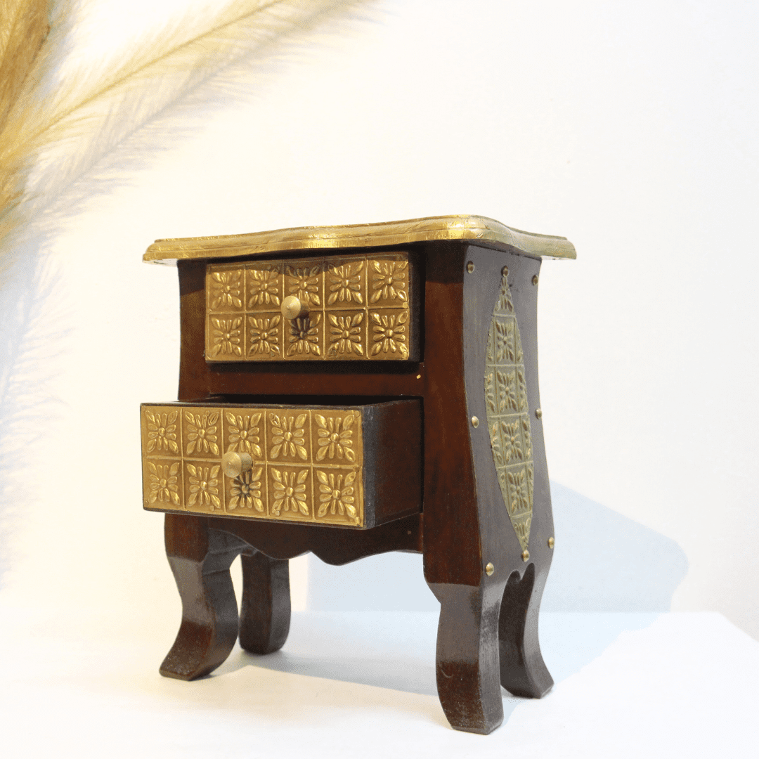 BRASS 2 RACK SMALL ALMIRAH - Image 3