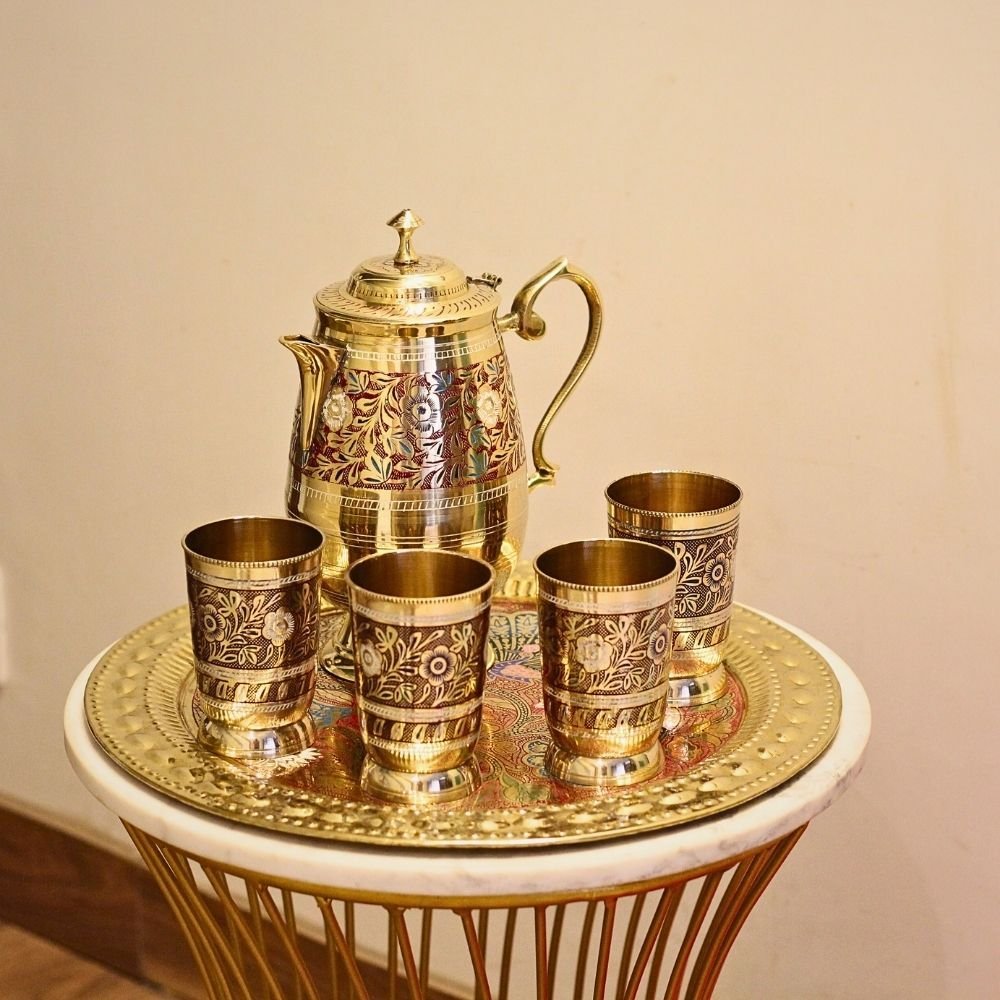 Brass Jug Set With Box