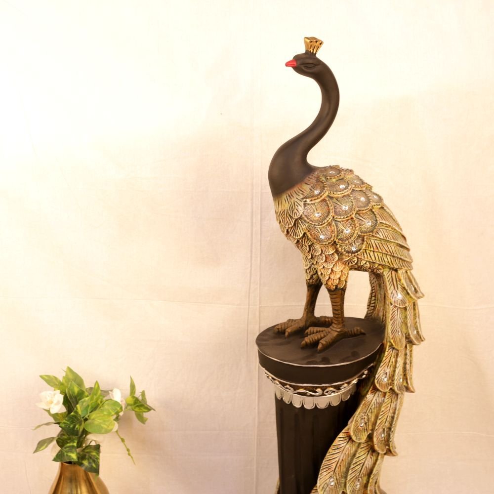 Peacock Statue on Stand - Image 2